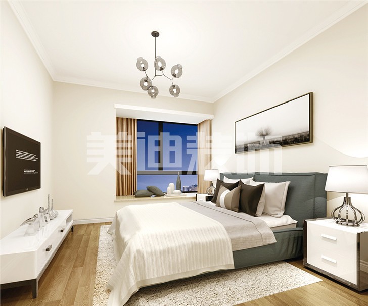 長沙中建信和城115平裝修案例-臥室