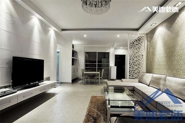 長沙現(xiàn)代簡約裝修案例-客廳