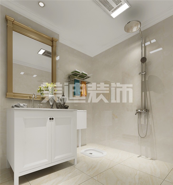 長沙120平歐式裝修案例-衛(wèi)生間