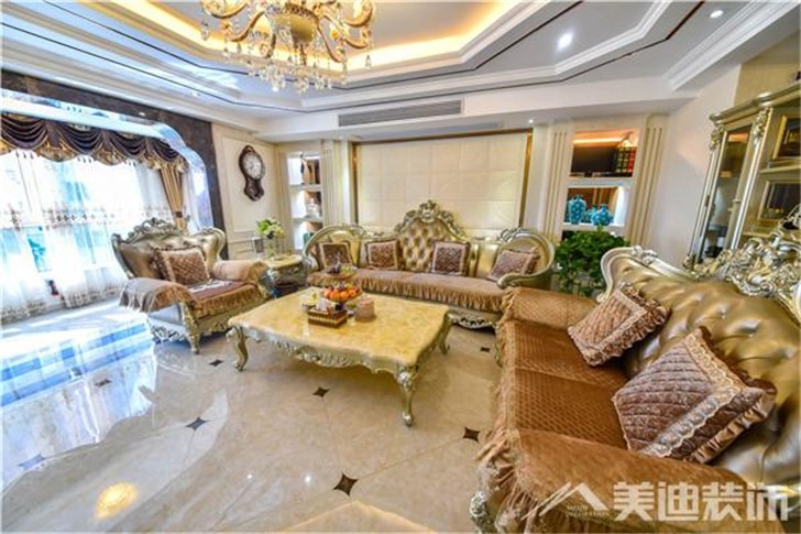 長沙洋湖公館裝修案例-客廳