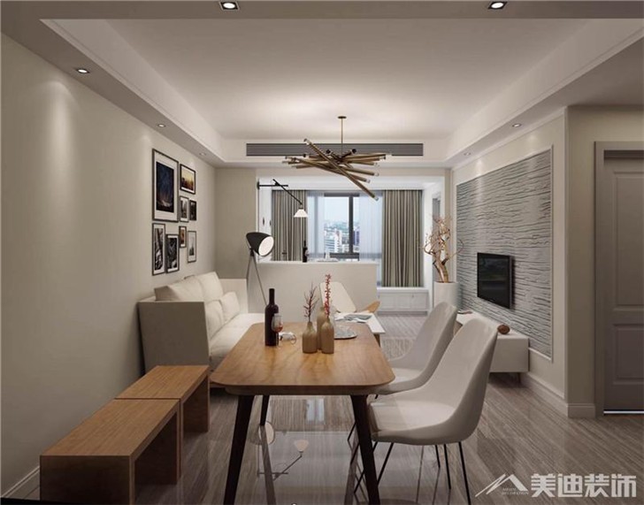 長沙世茂鉑翠灣北歐風(fēng)裝修案例-客廳