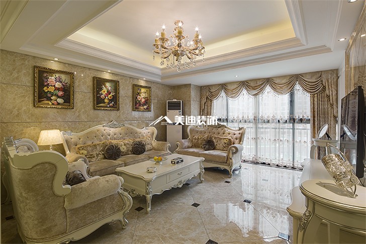 長(zhǎng)沙萬博匯140平修案例-客廳