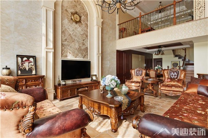 長沙香樟景苑300平裝修案例-客廳