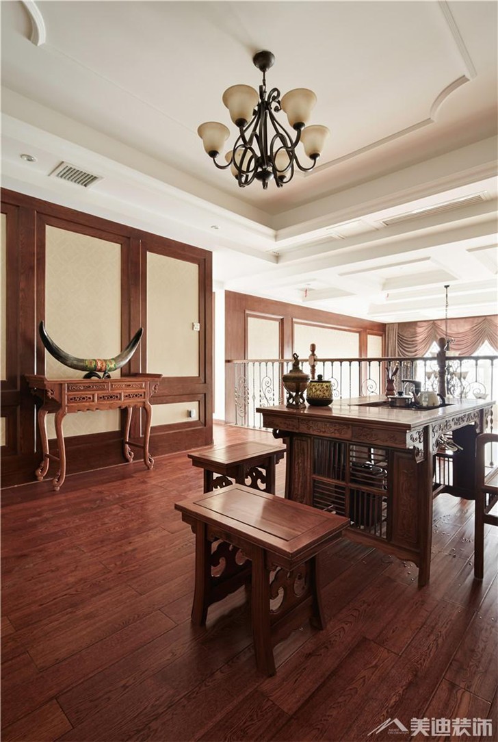 長沙香樟景苑300平裝修案例-茶室