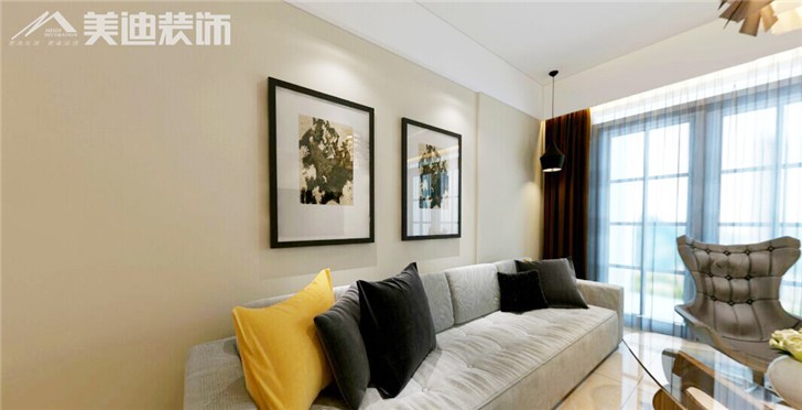 海洋半島現(xiàn)代風(fēng)裝修案例-客廳