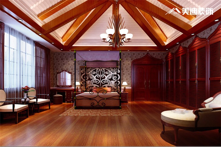 南湖花園歐式裝修案例-臥室