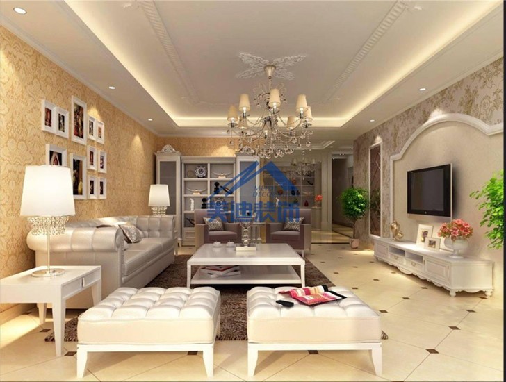 長沙麓山和苑121平米現(xiàn)代裝修案例圖-客廳