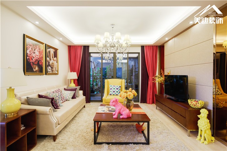 長(zhǎng)沙北辰三角洲現(xiàn)代前衛(wèi)裝修案例圖-客廳