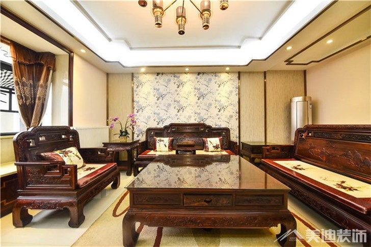 山水熙園中式風(fēng)裝修案例-客廳