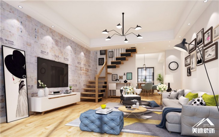 澳海瀾庭后現(xiàn)代風格裝修案例-客廳