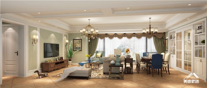 北辰三角洲現(xiàn)代風(fēng)格裝修案例-客廳