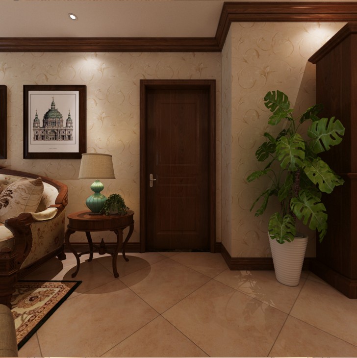 長(zhǎng)沙湘江世紀(jì)城美式鄉(xiāng)村風(fēng)案例-過(guò)道