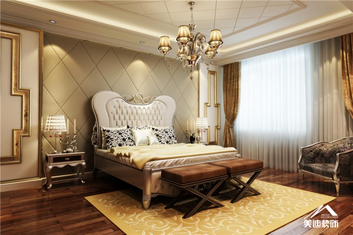 私家別墅210㎡裝修案例-臥室