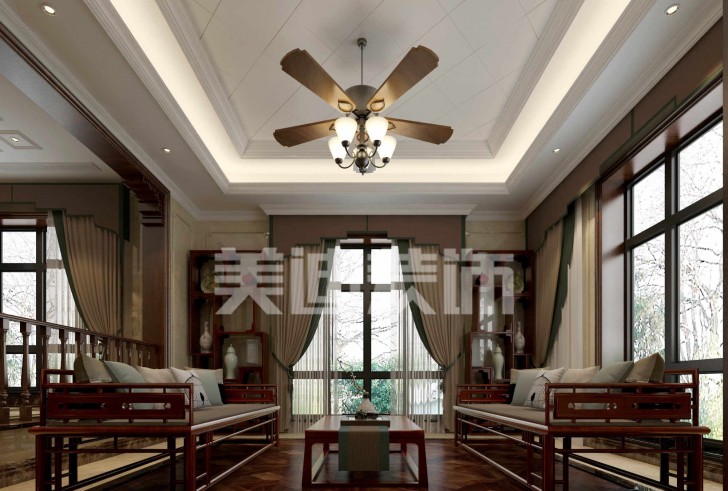 水映加州新中式裝修效果圖—茶室