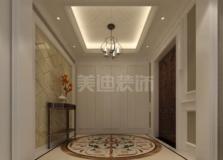 龍灣國際美式裝修效果圖—門廳