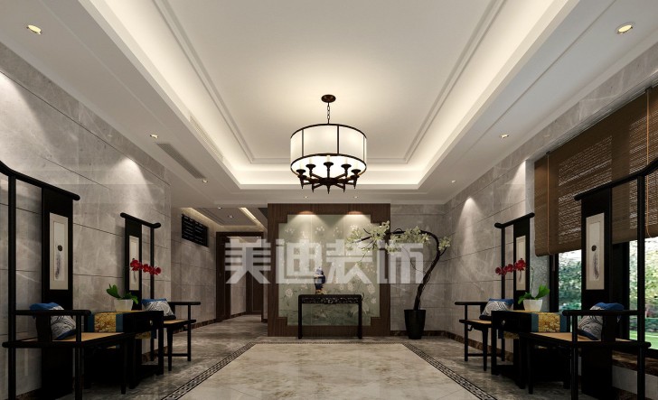 堤亞納灣新中式裝修效果圖—進(jìn)廳