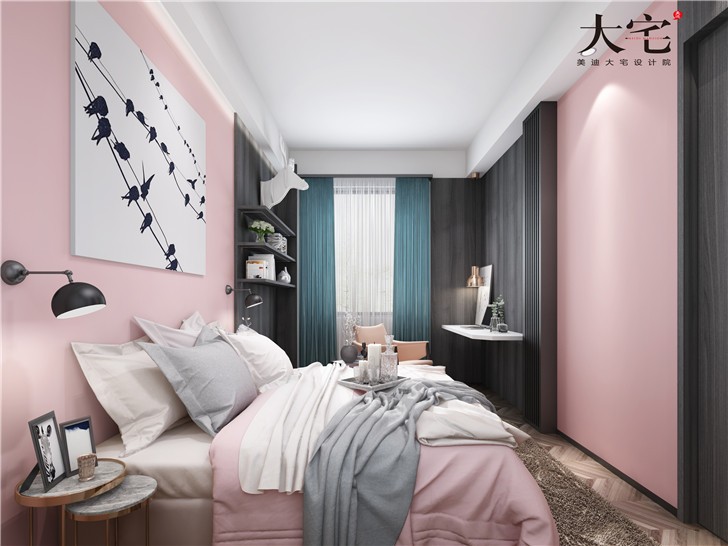 中海天鑒240平工業(yè)風平裝修案例圖—臥室