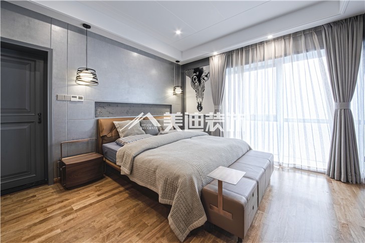 北辰定江洋現(xiàn)代雅痞風(fēng)裝修案例圖—臥室