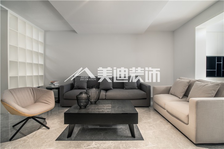 北辰三角洲現(xiàn)代簡約風(fēng)裝修案例圖—客廳