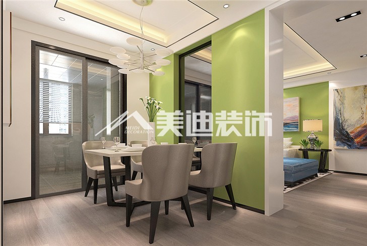 麗發(fā)新城現(xiàn)代風(fēng)裝修案例圖—餐廳