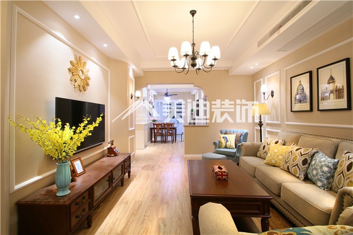 梅溪湖合能璞麗簡歐風(fēng)裝修案例圖—客廳