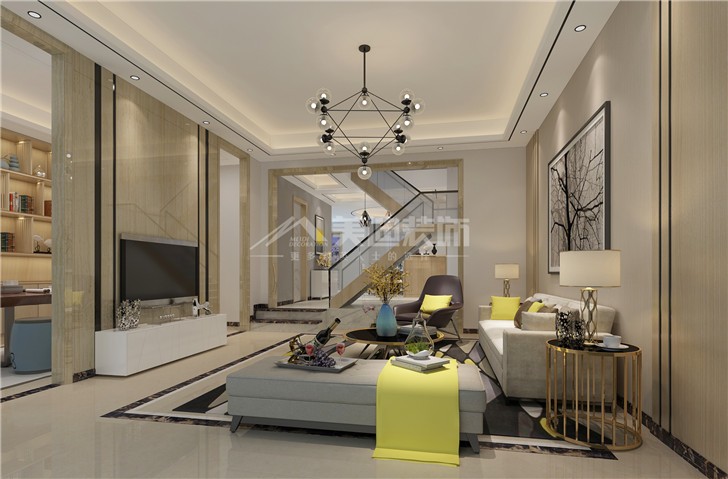 達(dá)美美立方簡歐風(fēng)裝修案例圖—客廳