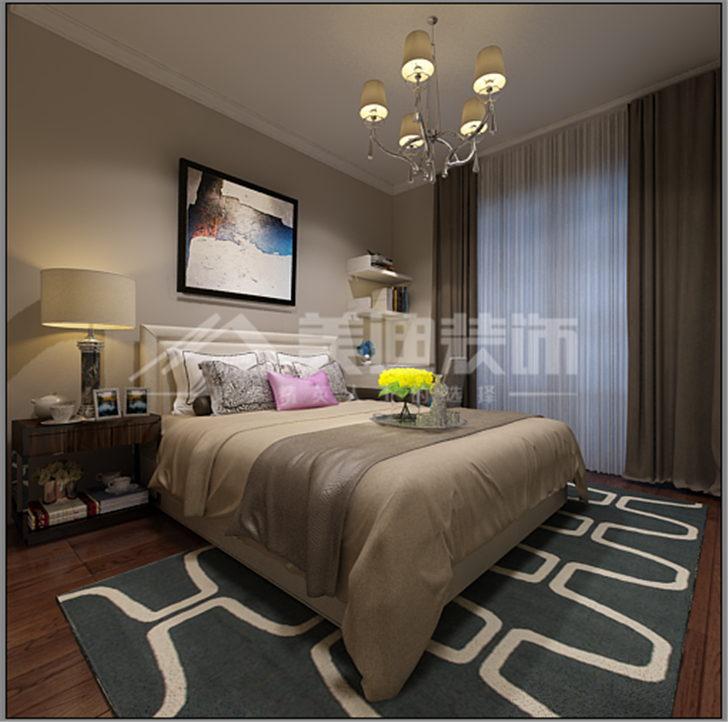 榮悅臺新奢古典風(fēng)裝修案例圖—臥室