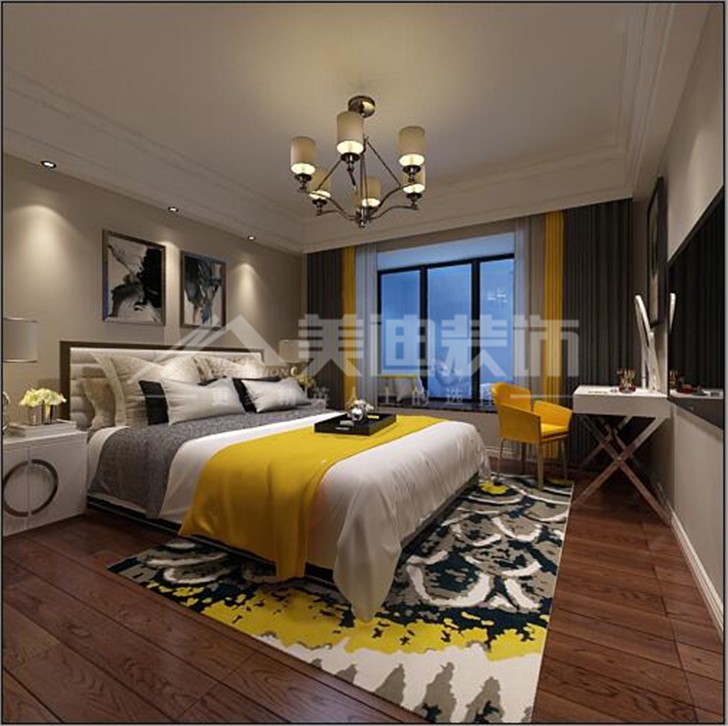 榮悅臺新奢古典風(fēng)裝修案例圖—臥室