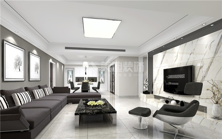 香樟景苑現(xiàn)代風(fēng)裝修案例圖—客廳