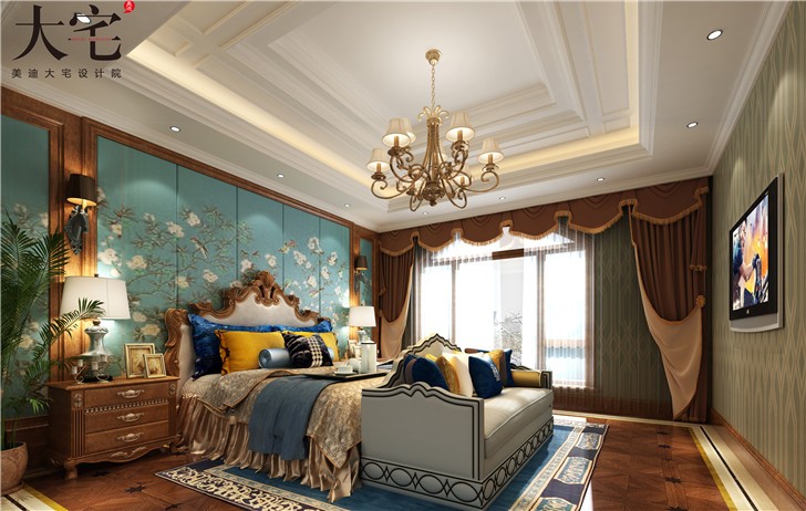 金地三千府402平歐式風(fēng)裝修案例圖—臥室