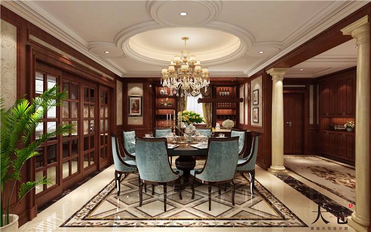 水印加州575平歐式風(fēng)裝修案例圖—餐廳