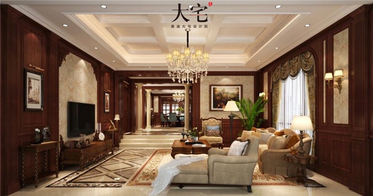 水印加州575平歐式風(fēng)裝修案例圖—客廳