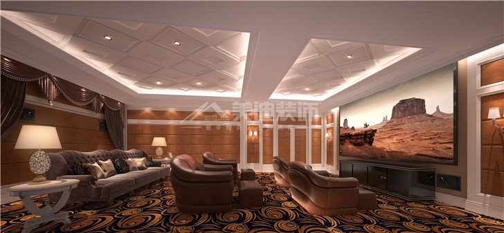 青竹園560平法式風(fēng)裝修案例圖—試聽(tīng)間