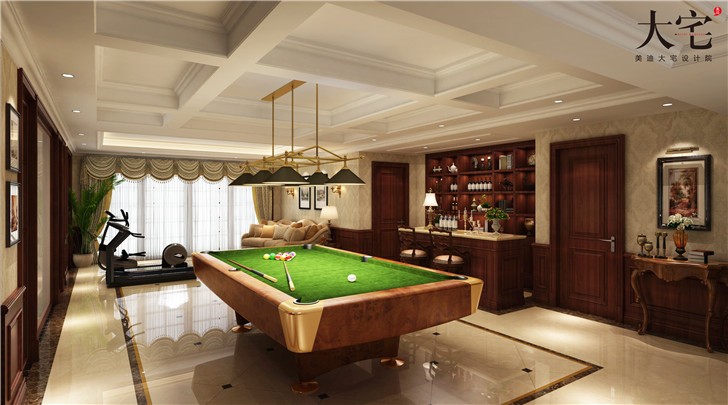 水印加州575平歐式風(fēng)裝修案例圖—臺(tái)球室