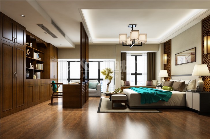 藏瓏320平簡(jiǎn)歐風(fēng)裝修案例圖—臥室