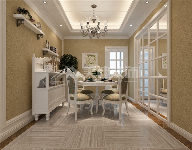 鈺龍?zhí)煜?1平簡歐風(fēng)裝修案例圖—客廳