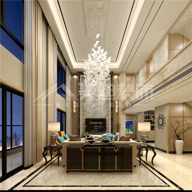 通用時代168平簡歐風裝修案例圖—客餐廳