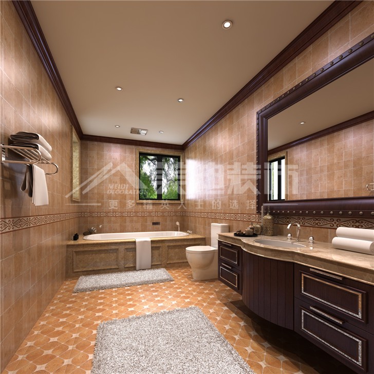 綠城桂花城236平歐式風(fēng)裝修案例圖—主衛(wèi)