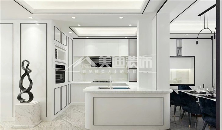 天麓商層165平后現(xiàn)代裝修案例圖—廚房