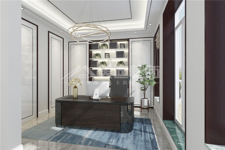 天麓商層165平后現(xiàn)代裝修案例圖—書(shū)房