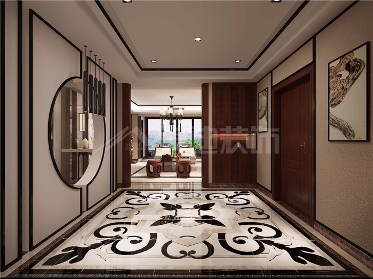 海倫春天174平中式風(fēng)裝修案例圖—玄關(guān)