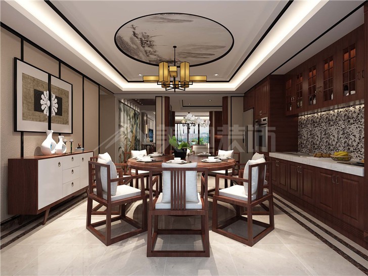 海倫春天174平中式風(fēng)裝修案例圖—餐廳