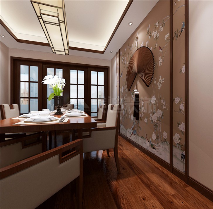 公園尚139平簡(jiǎn)中風(fēng)裝修案例圖—餐廳