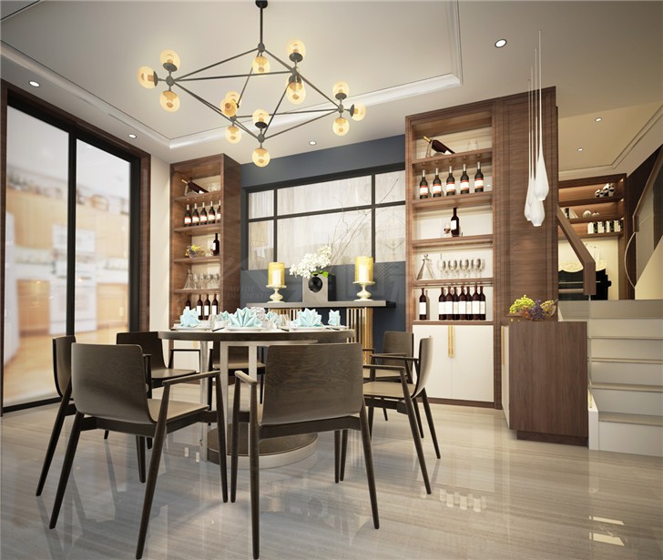 碧桂園201平現(xiàn)代風裝修案例圖—餐廳