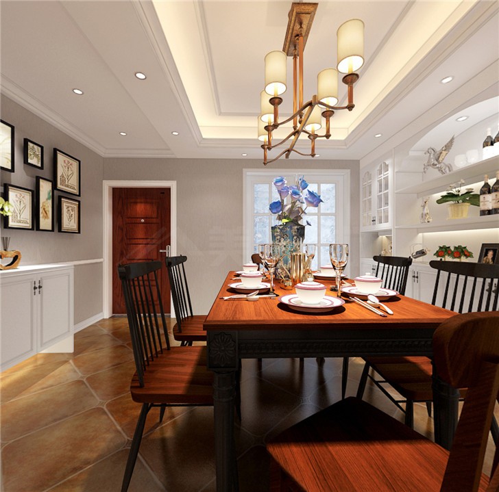 天翼未來城136平新小美風(fēng)裝修案例圖—餐廳