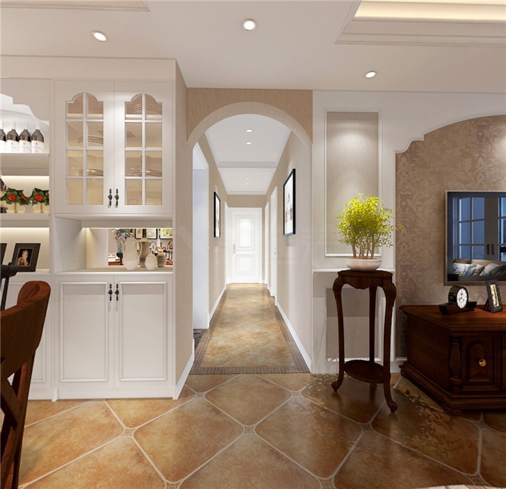 天翼未來城136平新小美風(fēng)裝修案例圖—客廳