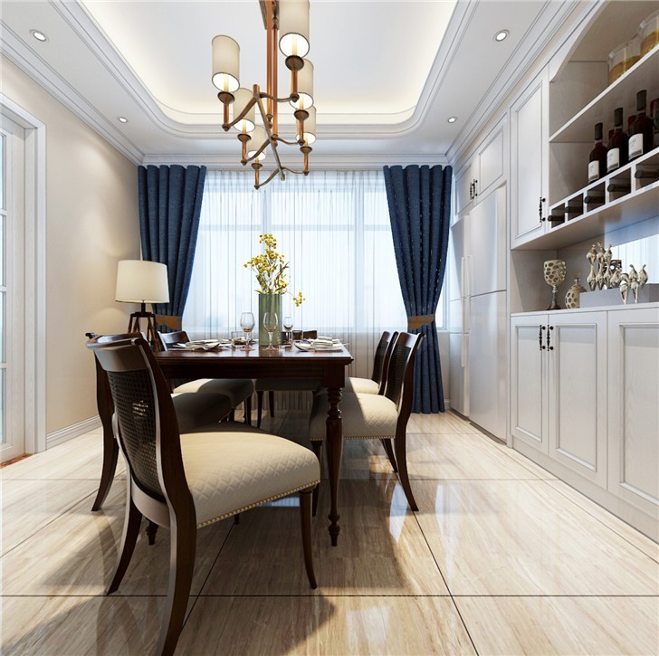 湘騰琴島110平簡歐風(fēng)裝修案例圖—餐廳