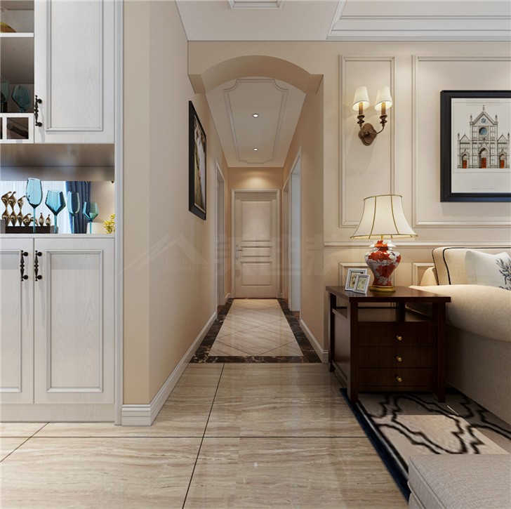 湘騰琴島110平簡歐風(fēng)裝修案例圖—客廳