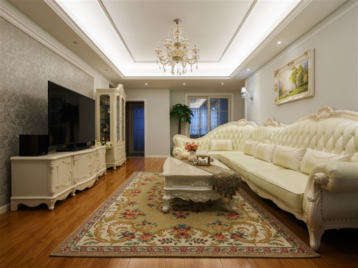 江南世家130平簡歐風(fēng)格-客廳