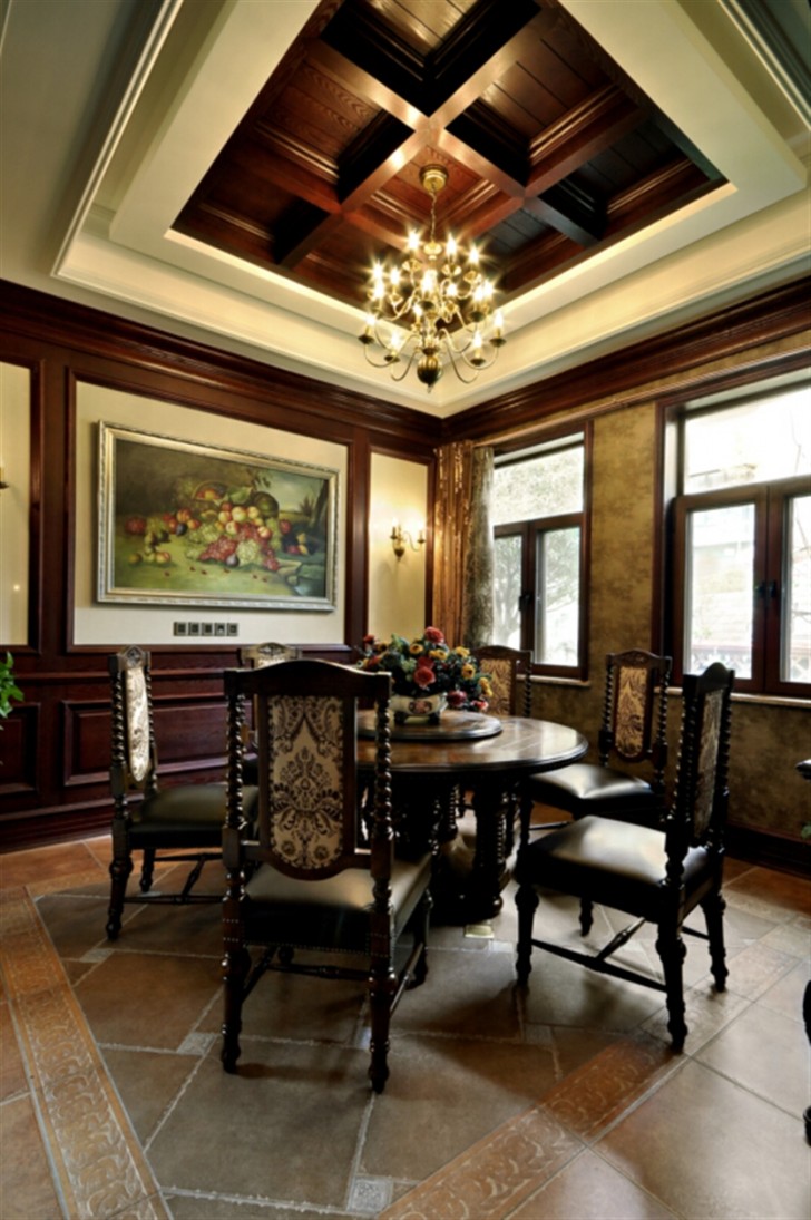 380㎡別墅鄉(xiāng)村美式實(shí)拍-客廳